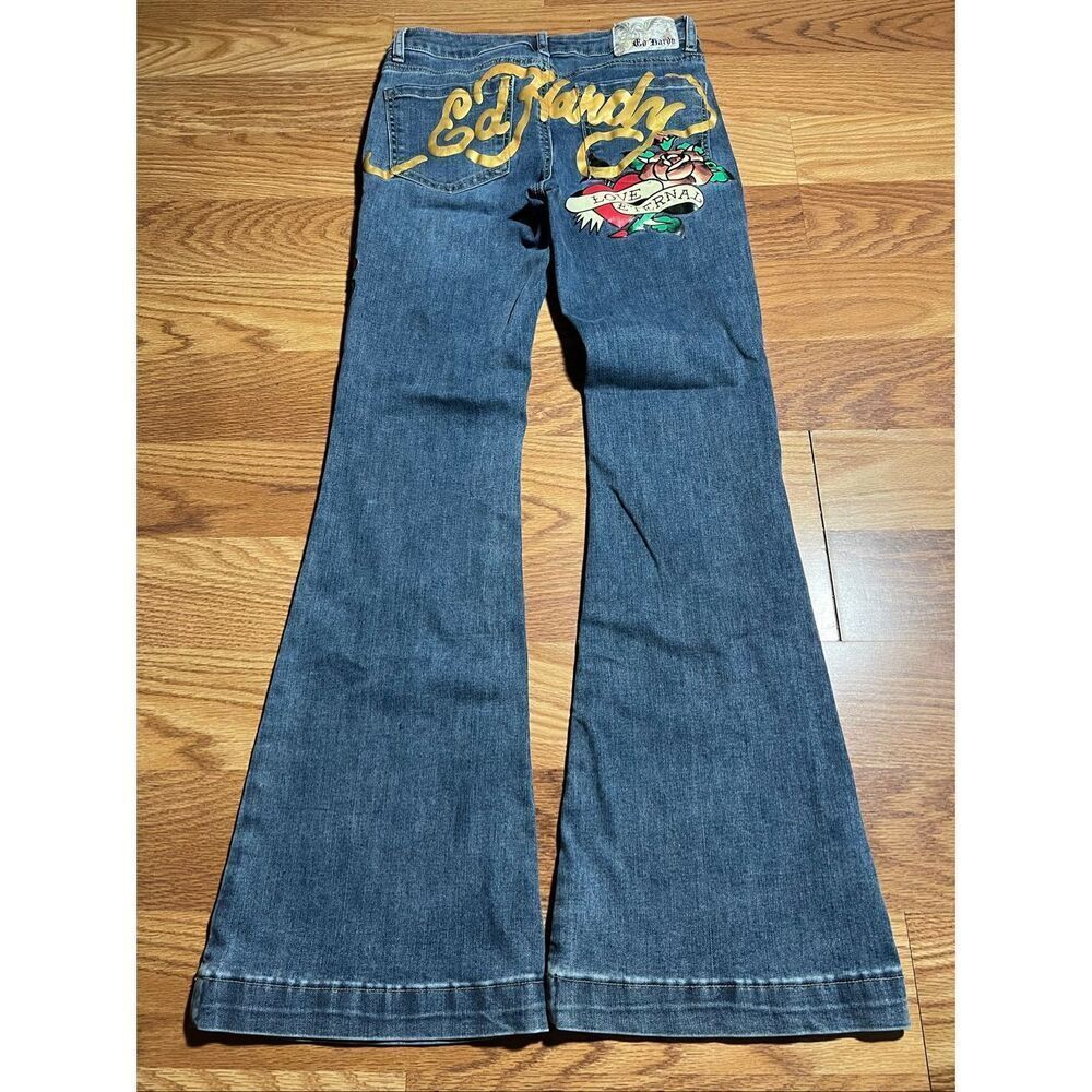 SOLDEd Hardy Women’s True Love Eternal Mid Rise Flare Jeans 28